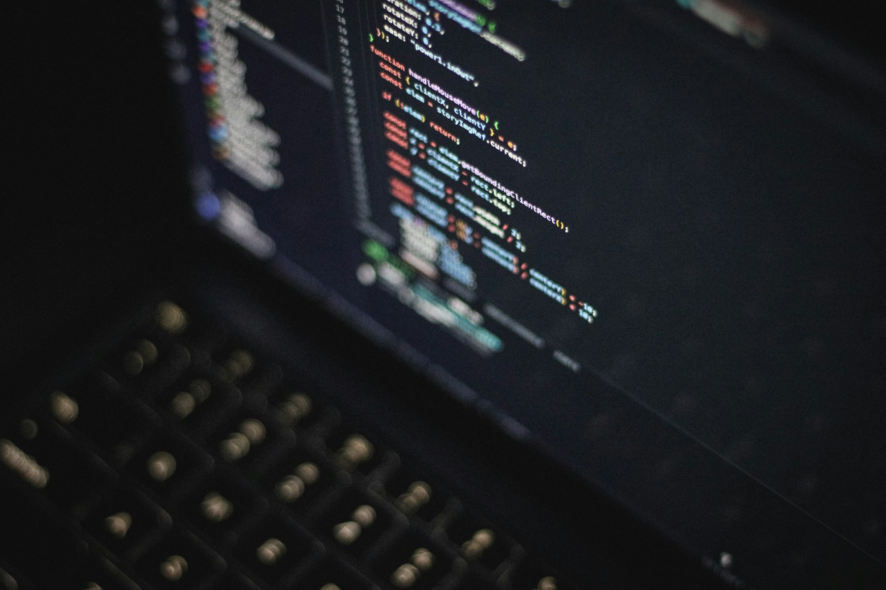 Colorful code on a screen